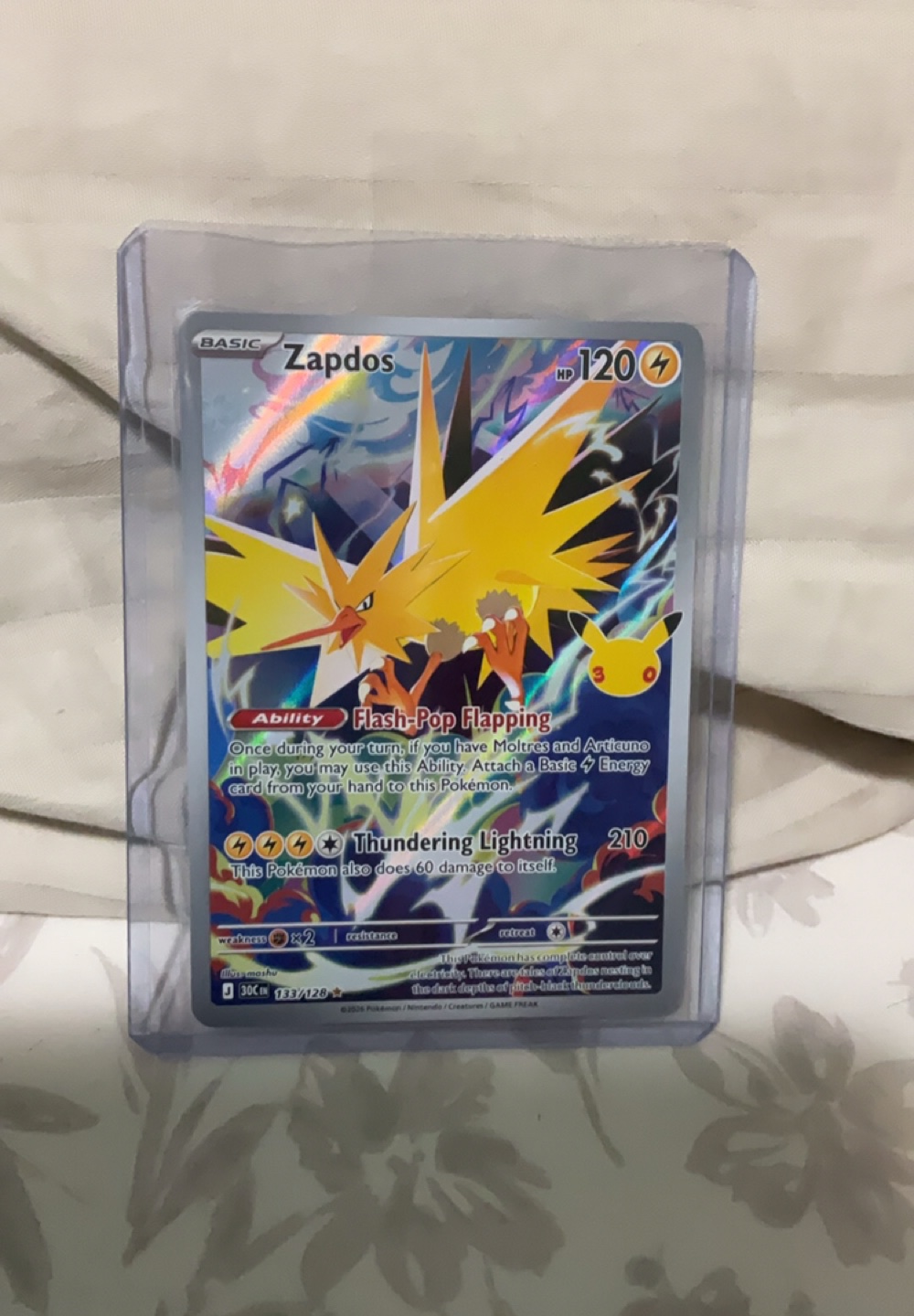 Pokemon Celebrations Zapdos 133/128 Holo Card