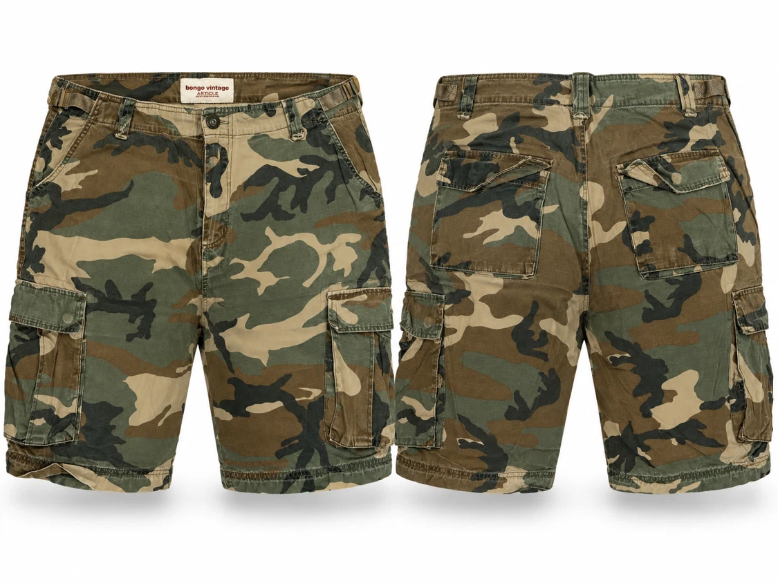 Bongo Vintage Camo Cargo Shorts