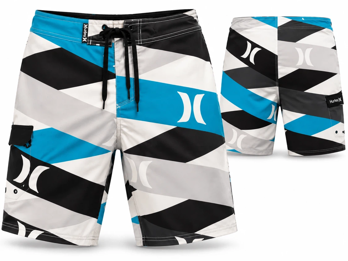 Hurley Board Shorts Blue and Black