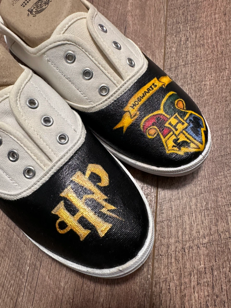 Handpainted Harry Potter Theme Slip-on Shoes Size 7 - photo 2