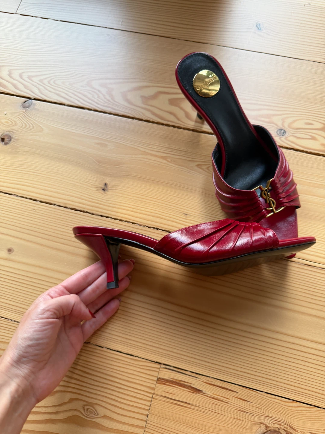 Saint Laurent Red Leather Mules - photo 2