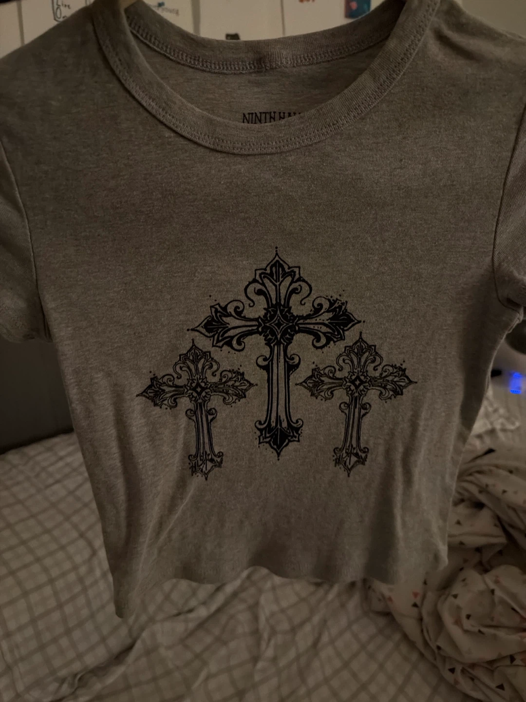 Ninth Hall Grey Cross Graphic T-Shirt