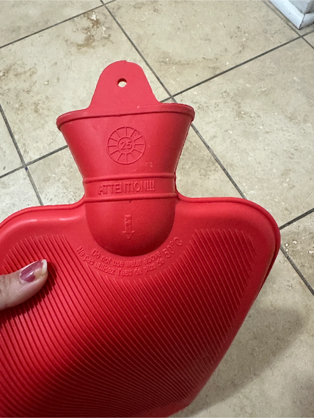 Red Rubber Hot Water Bottle - photo 2