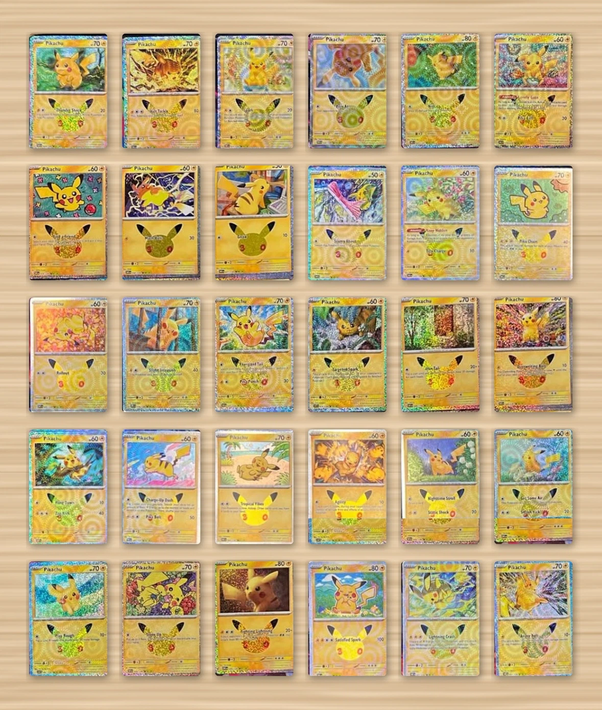 Pikachu 30th Anniversary Celebration Full Set x 30