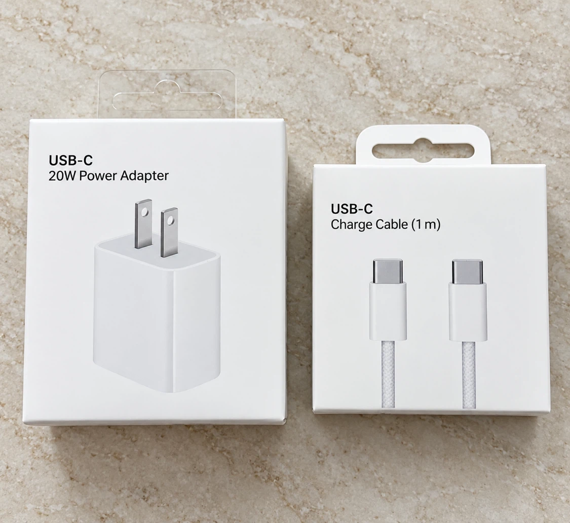 20W USB-C Power Adapter and 1m Charge Cable