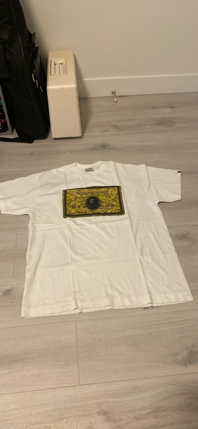 A Bathing Ape 2005 Gold Camo Credit Card T-Shirt