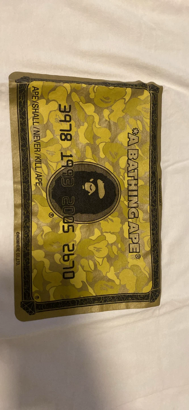 A Bathing Ape 2005 Gold Camo Credit Card T-Shirt - photo 2