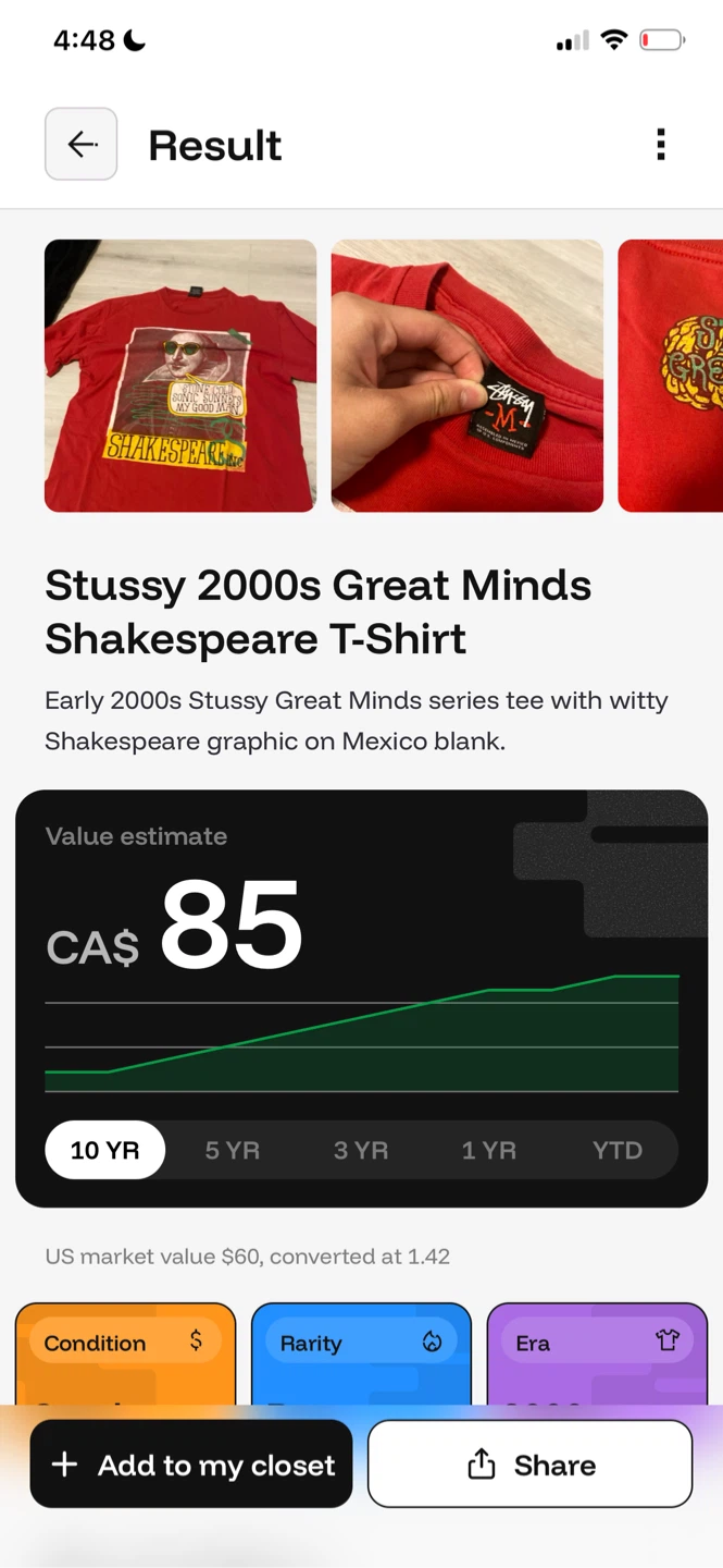 Stussy Great Minds Shakespeare T-Shirt - photo 5