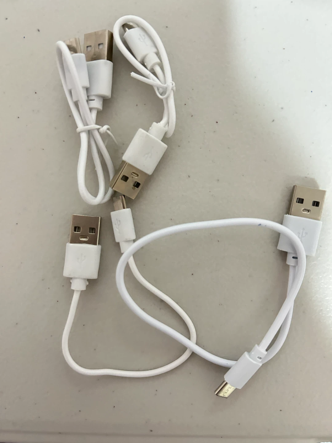 Three White Micro-USB Charging Cables