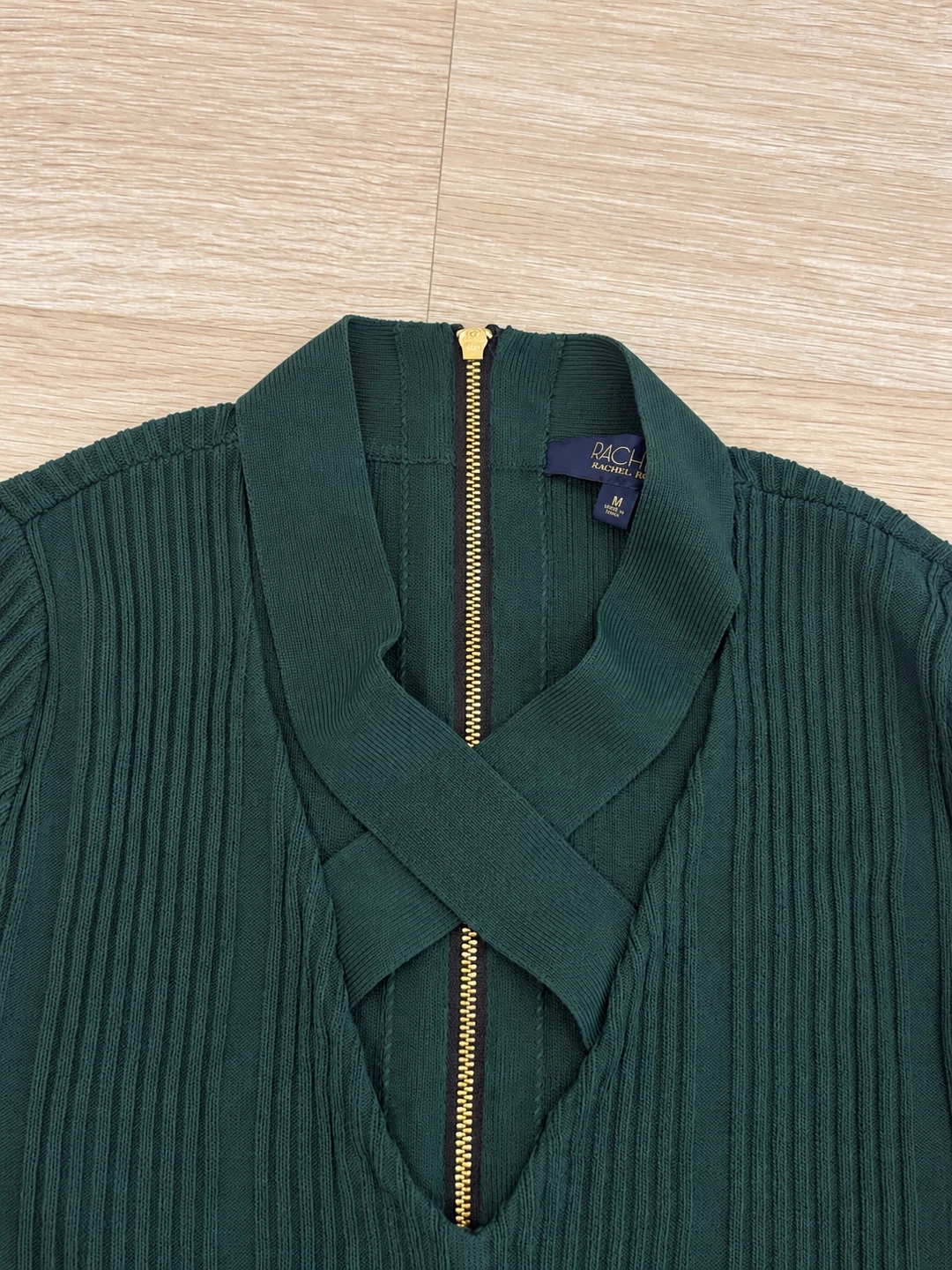 Dark Green Ribbed Knit Dress- Rachel Roy - photo 2