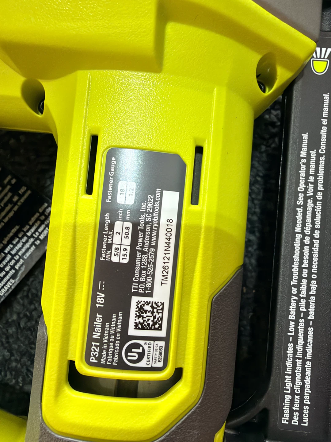Ryobi 18V ONE+ AirStrike 18 Gauge Brad Nailer - photo 3