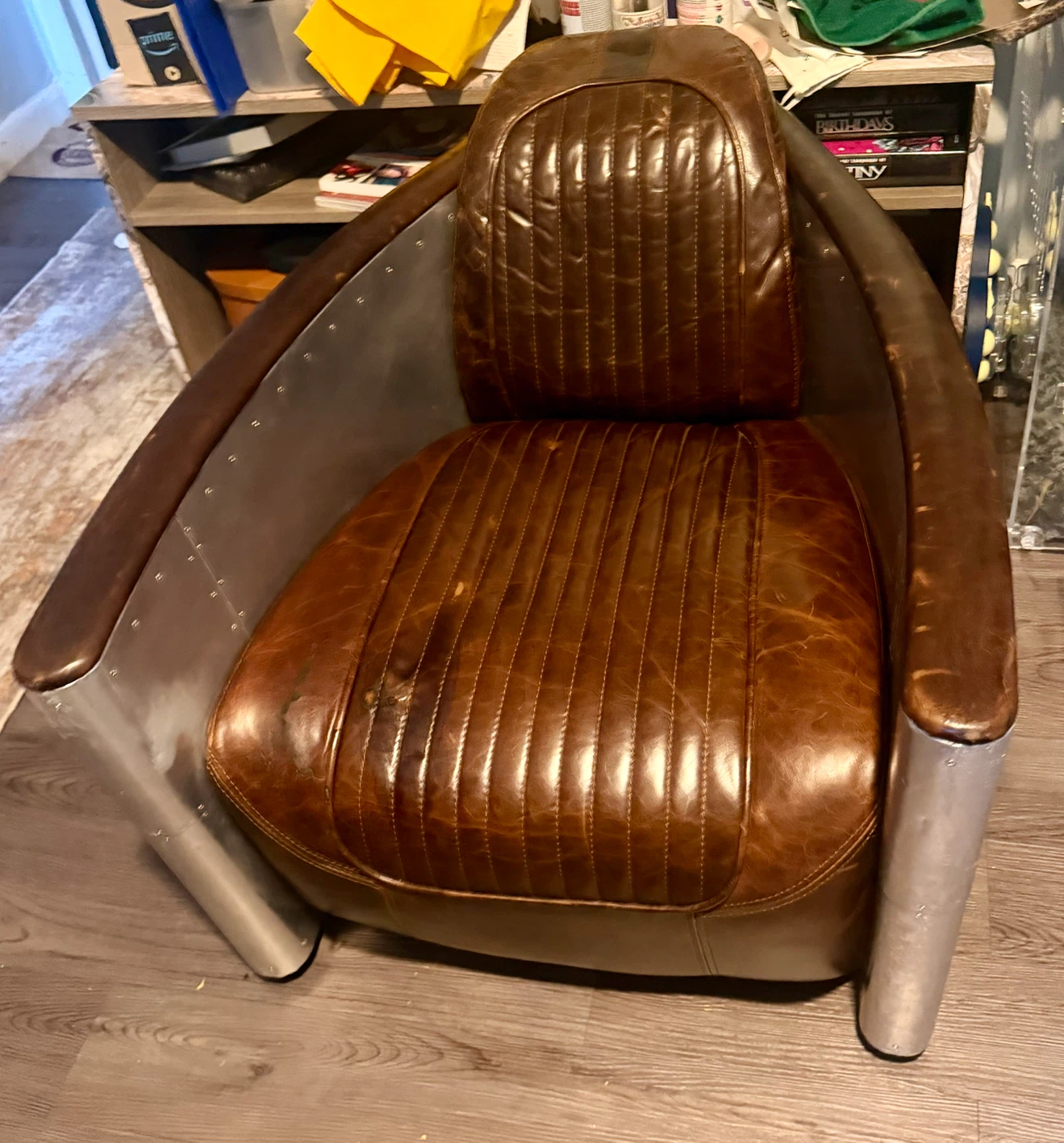 Aviator style furniture set: chair and storage trunks - photo 2
