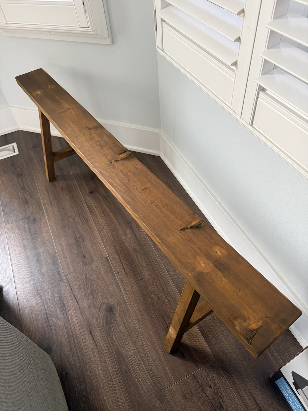 Rustic Wood Entryway Bench - photo 2
