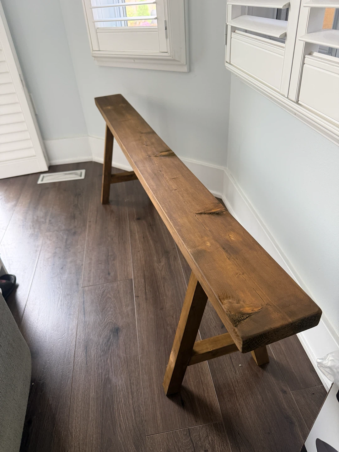 Rustic Wood Entryway Bench - photo 3