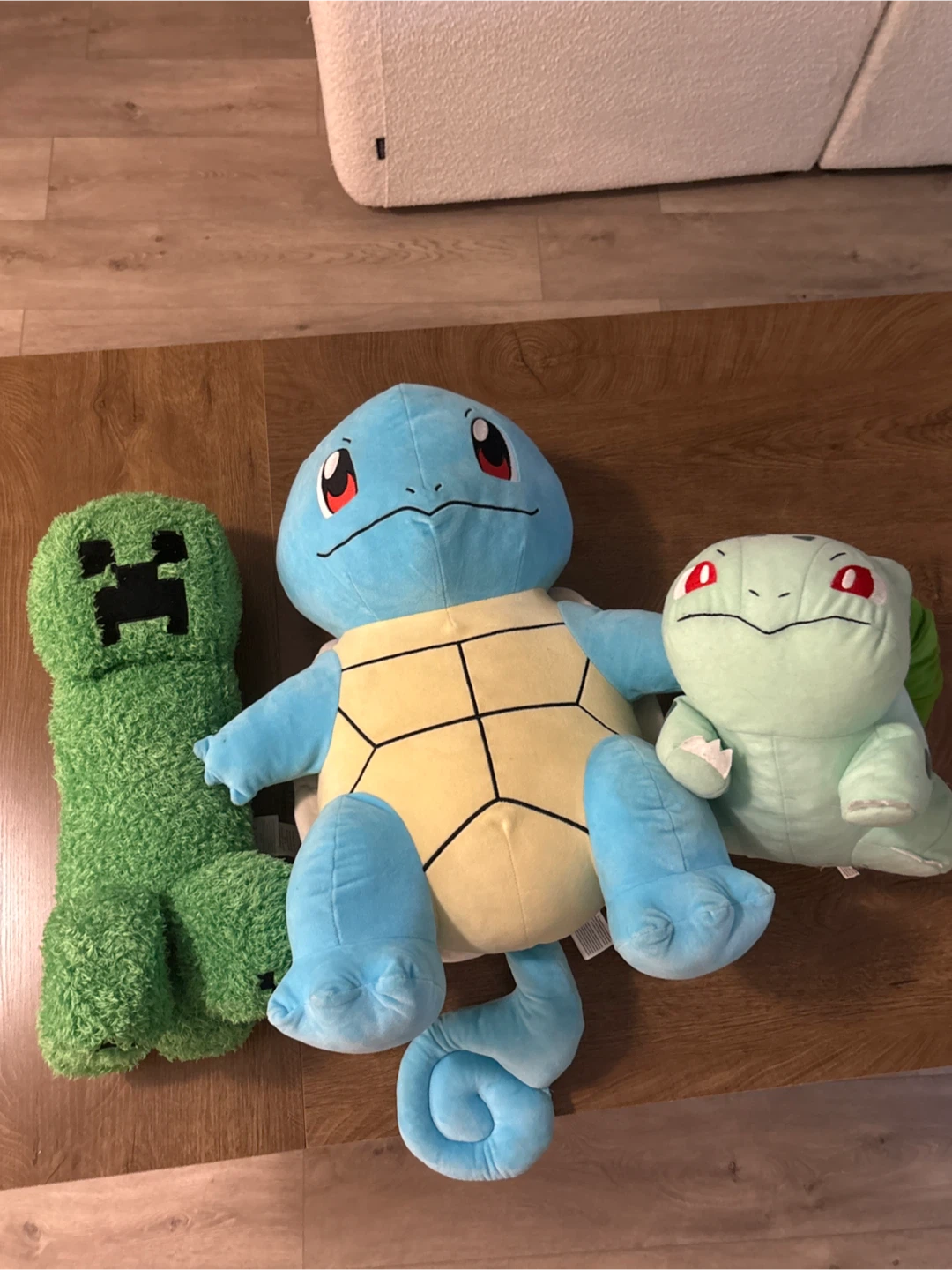 Creeper, Squirtle, and Bulbasaur Plush Toys