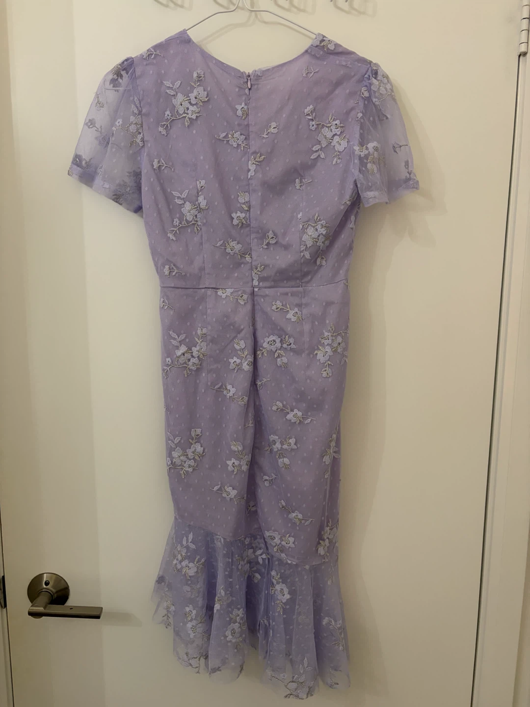 Lavender Floral Embroidered Mesh Dress - photo 2