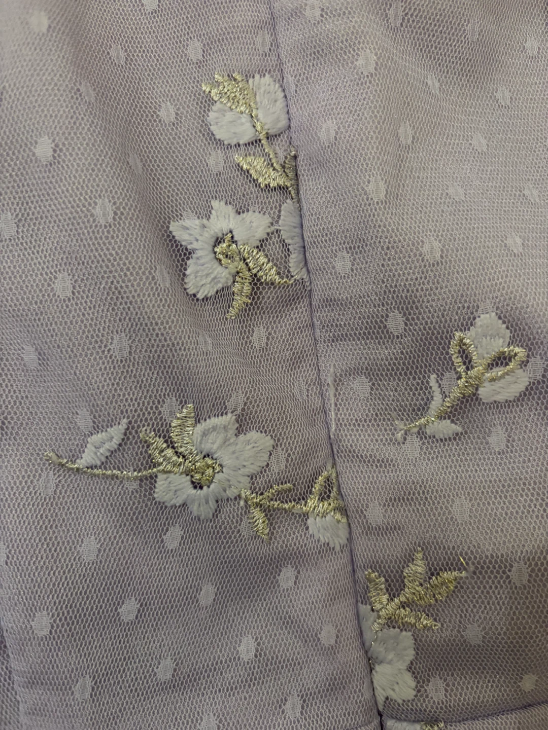 Lavender Floral Embroidered Mesh Dress - photo 3