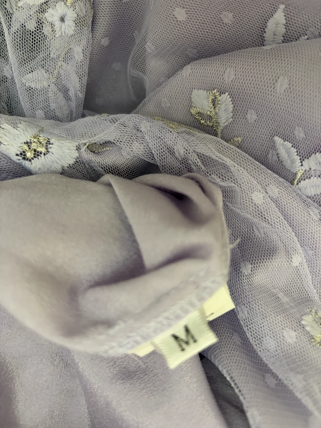 Lavender Floral Embroidered Mesh Dress - photo 4