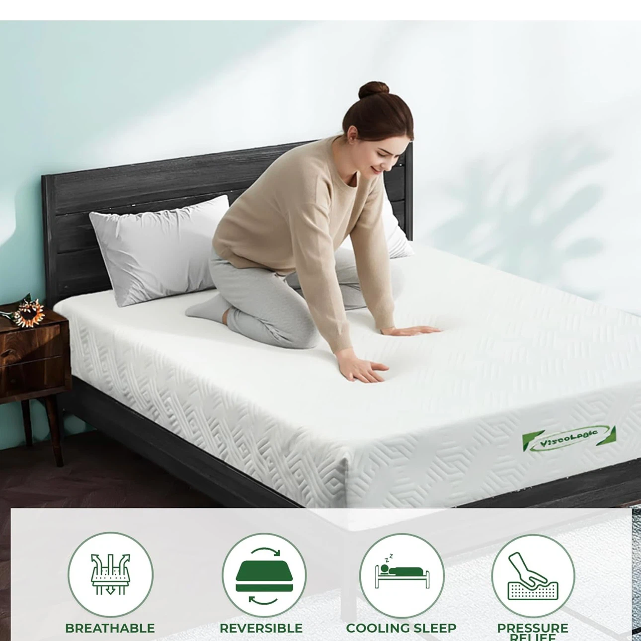 Zinus twin bed frame and viscologic 6 inch twin mattress - photo 3
