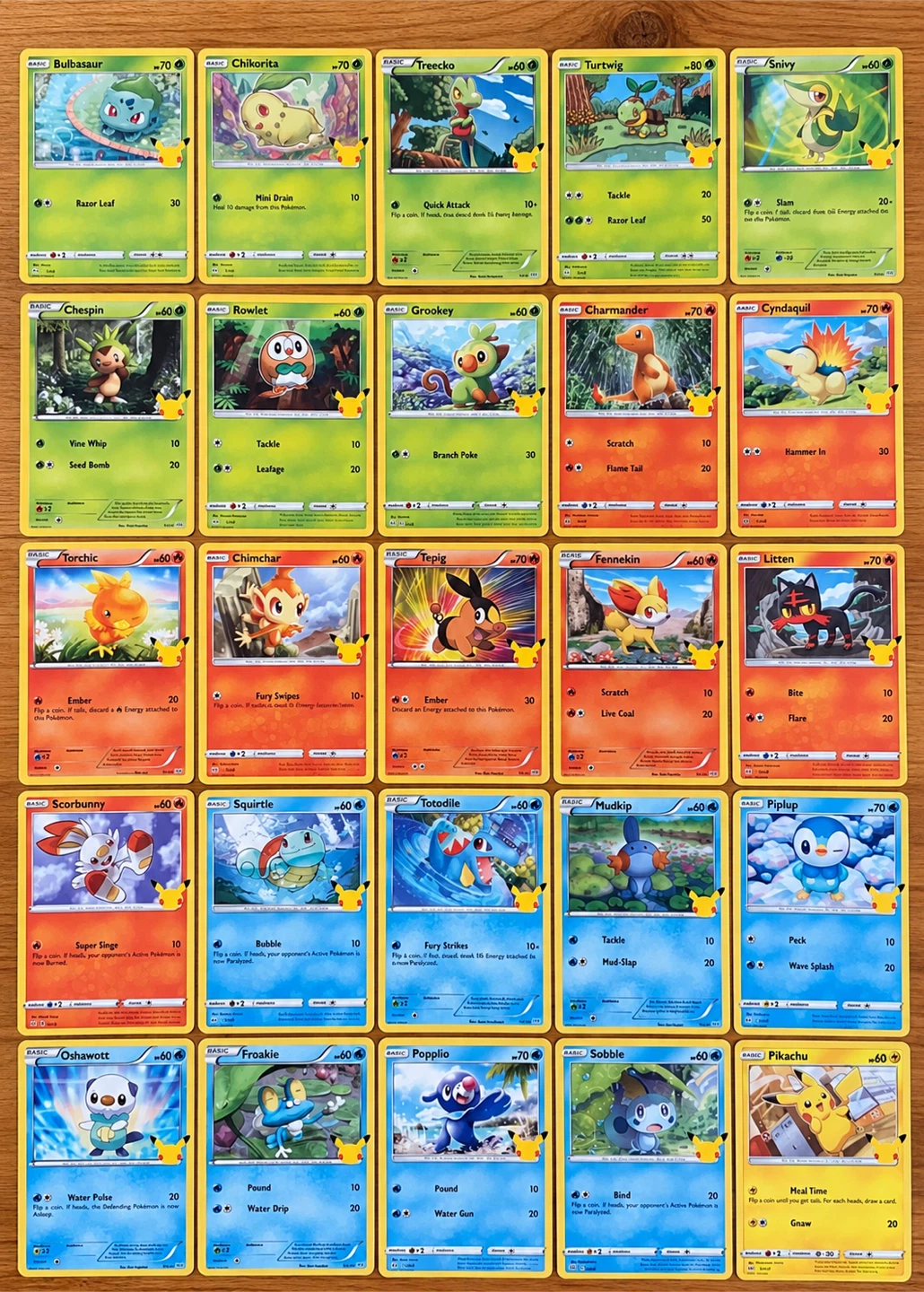 McDonald’s Pokemon 25th Anniversary Set Non-Holo Cards Full Set