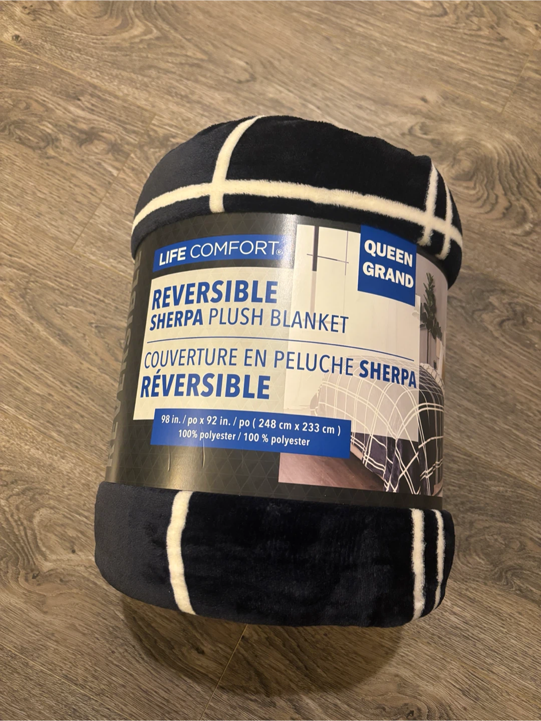 Life Comfort Reversible Sherpa Plush Blanket Queen