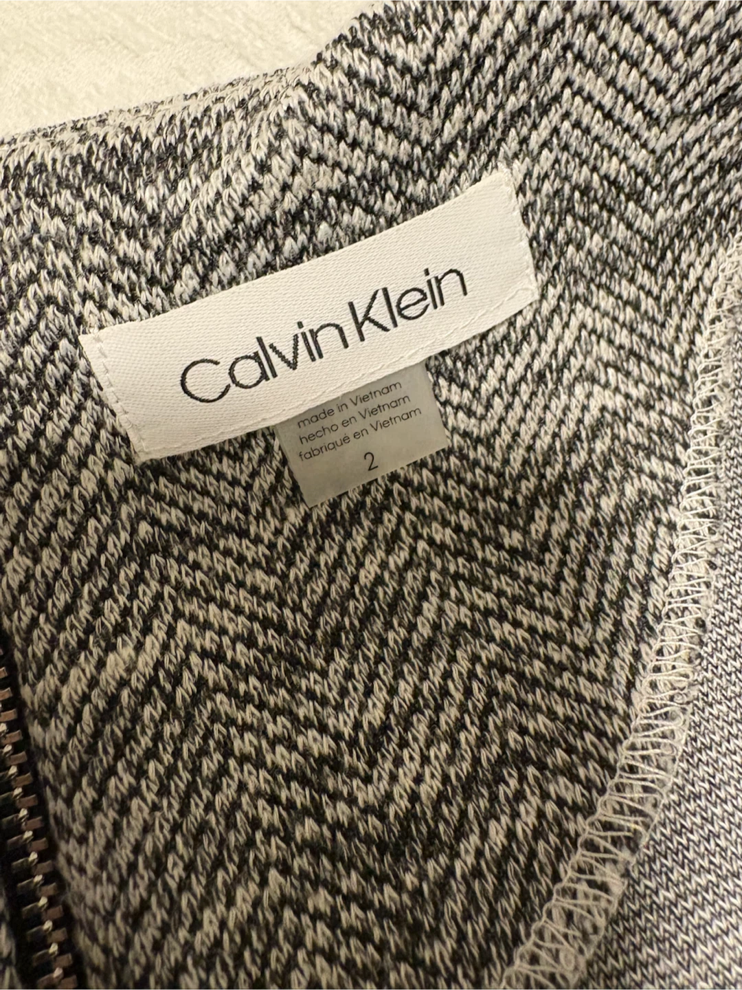 Calvin Klein Grey Herringbone Dress Size XS - photo 4
