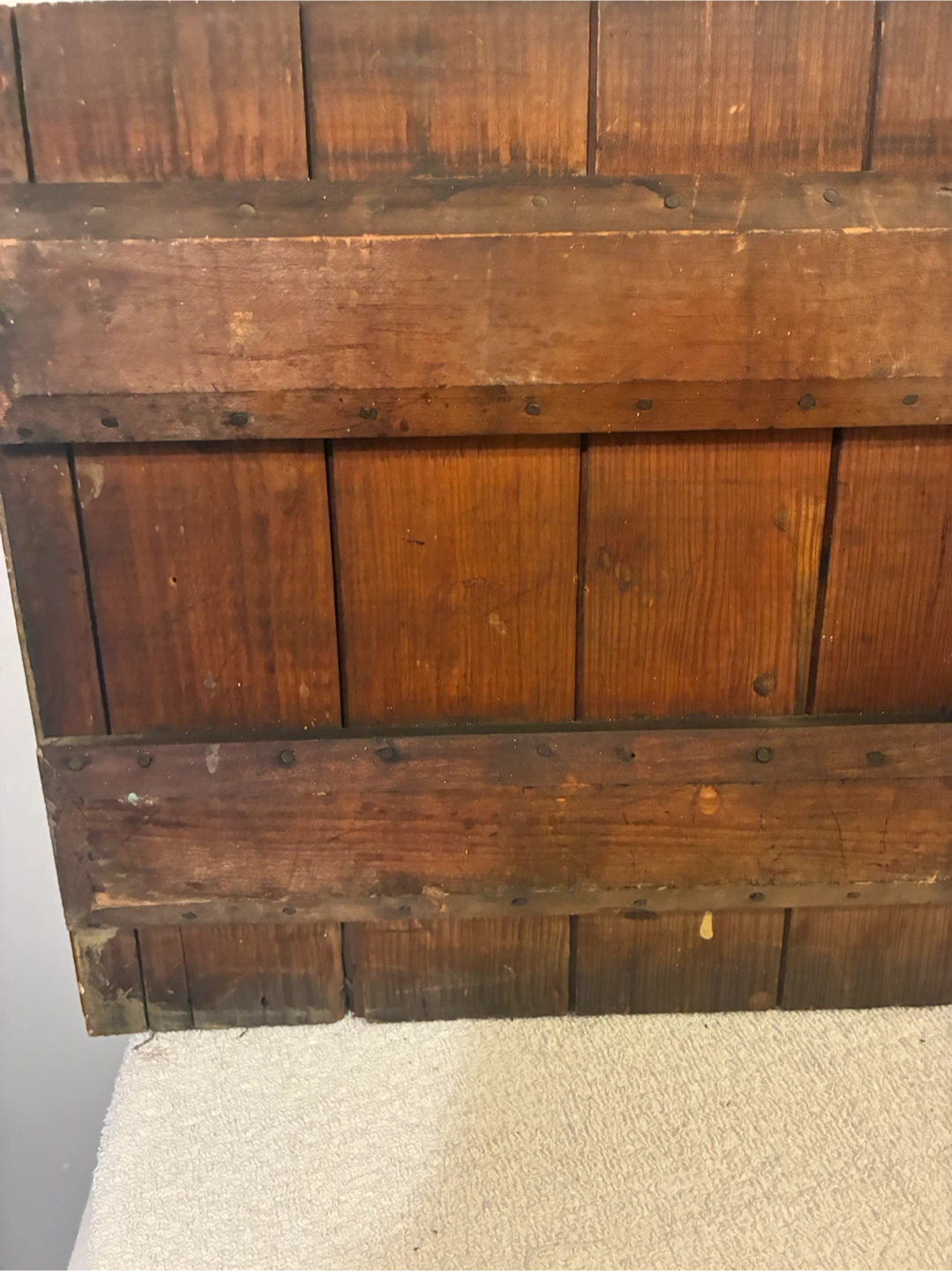 Vintage Fire Escape Sign on Wood Shutter - photo 5