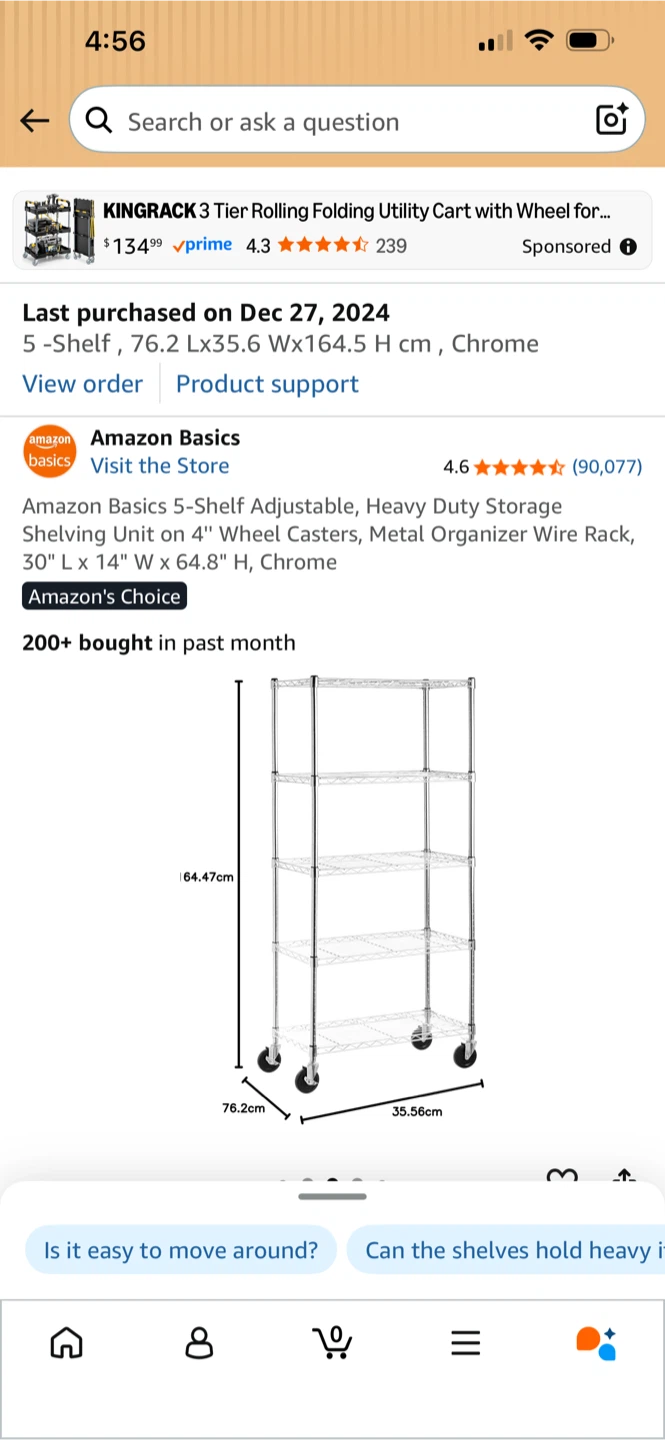 Amazon Basics 5-Shelf Adjustable Storage Shelving Unit