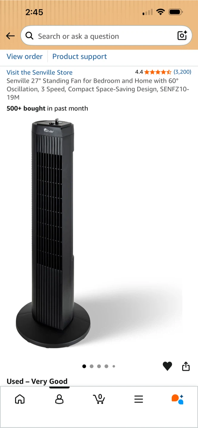Senville 27" Standing Tower Fan