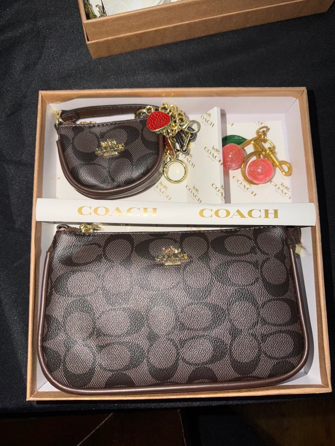 Coach Signature Pouch and Mini Bag Set