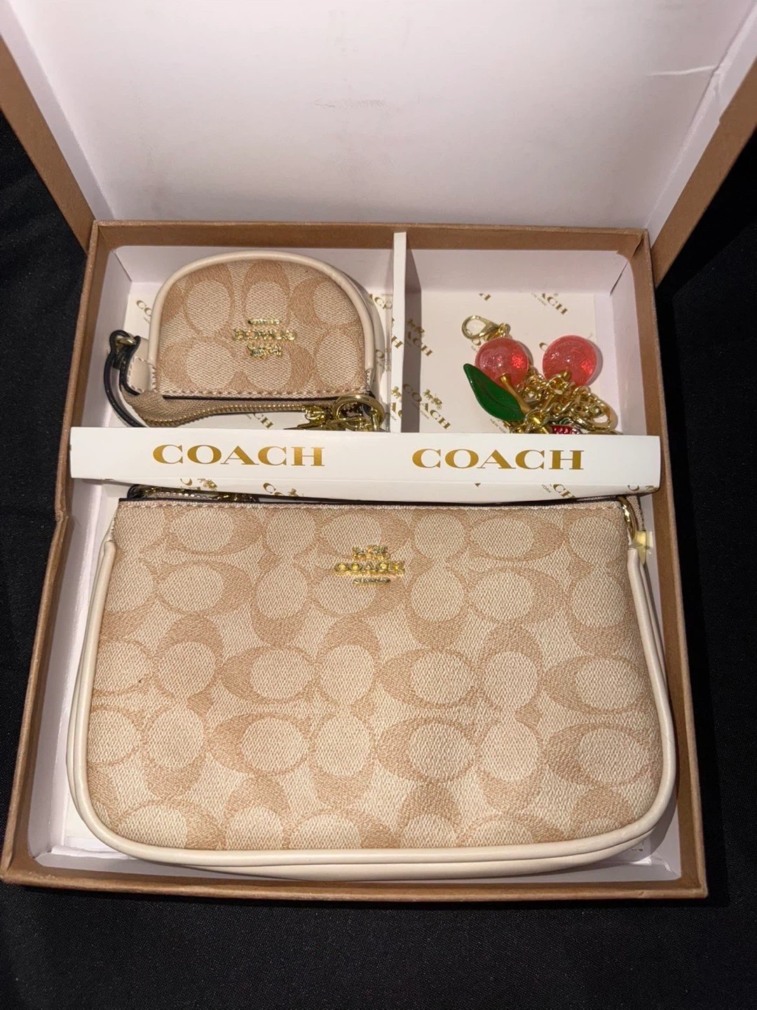 Coach Signature Pouch and Coin Case Set