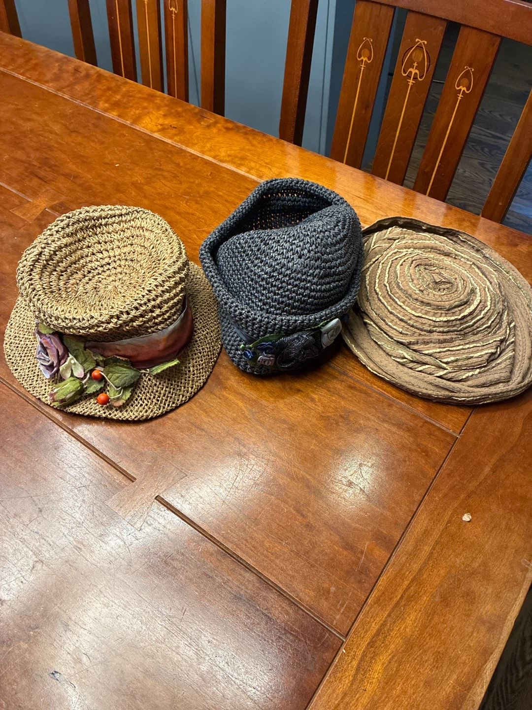 Set of Three Decorative Summer Hats
