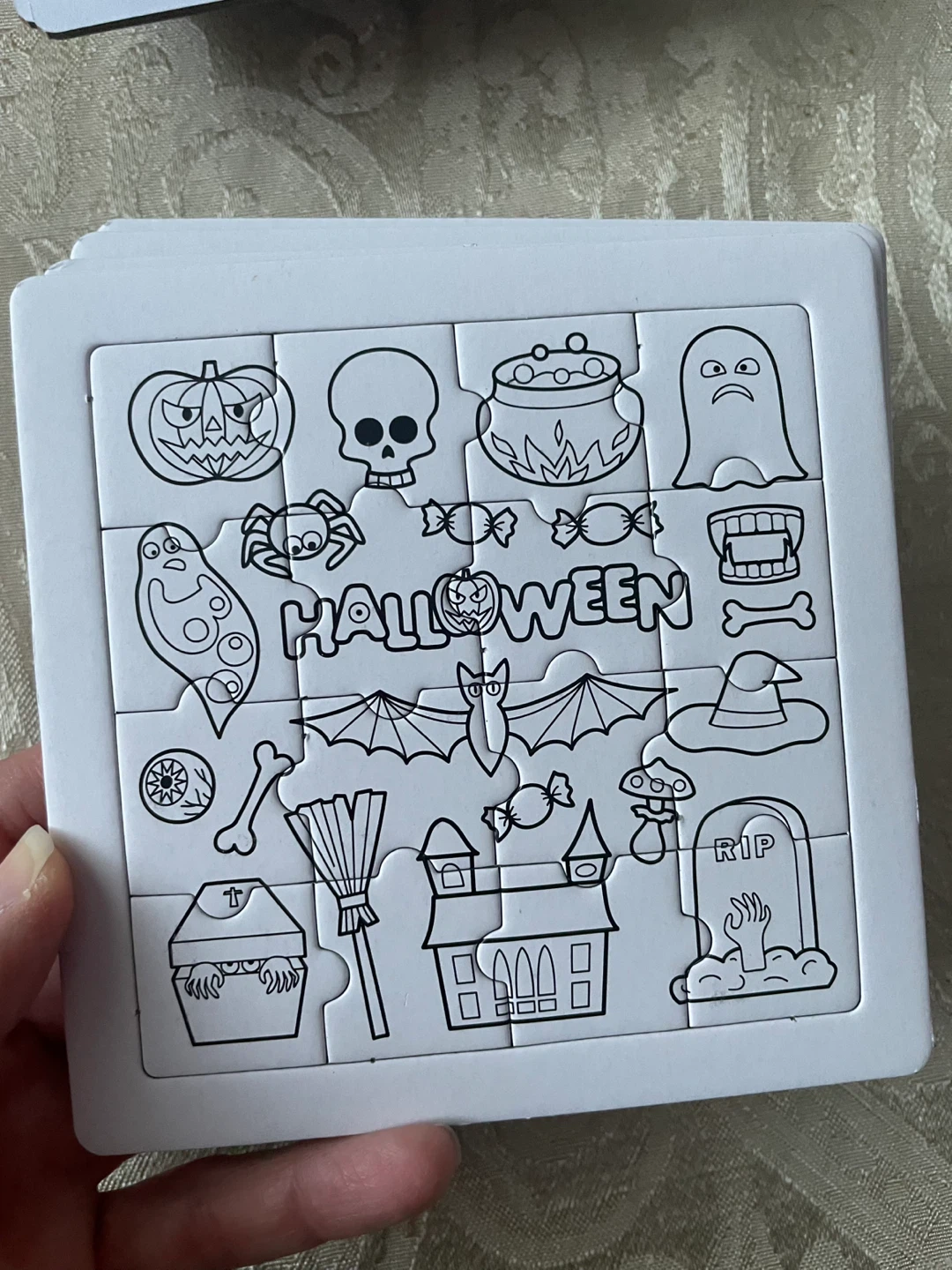 NEW! Pack of 27 Halloween Colouring Puzzles