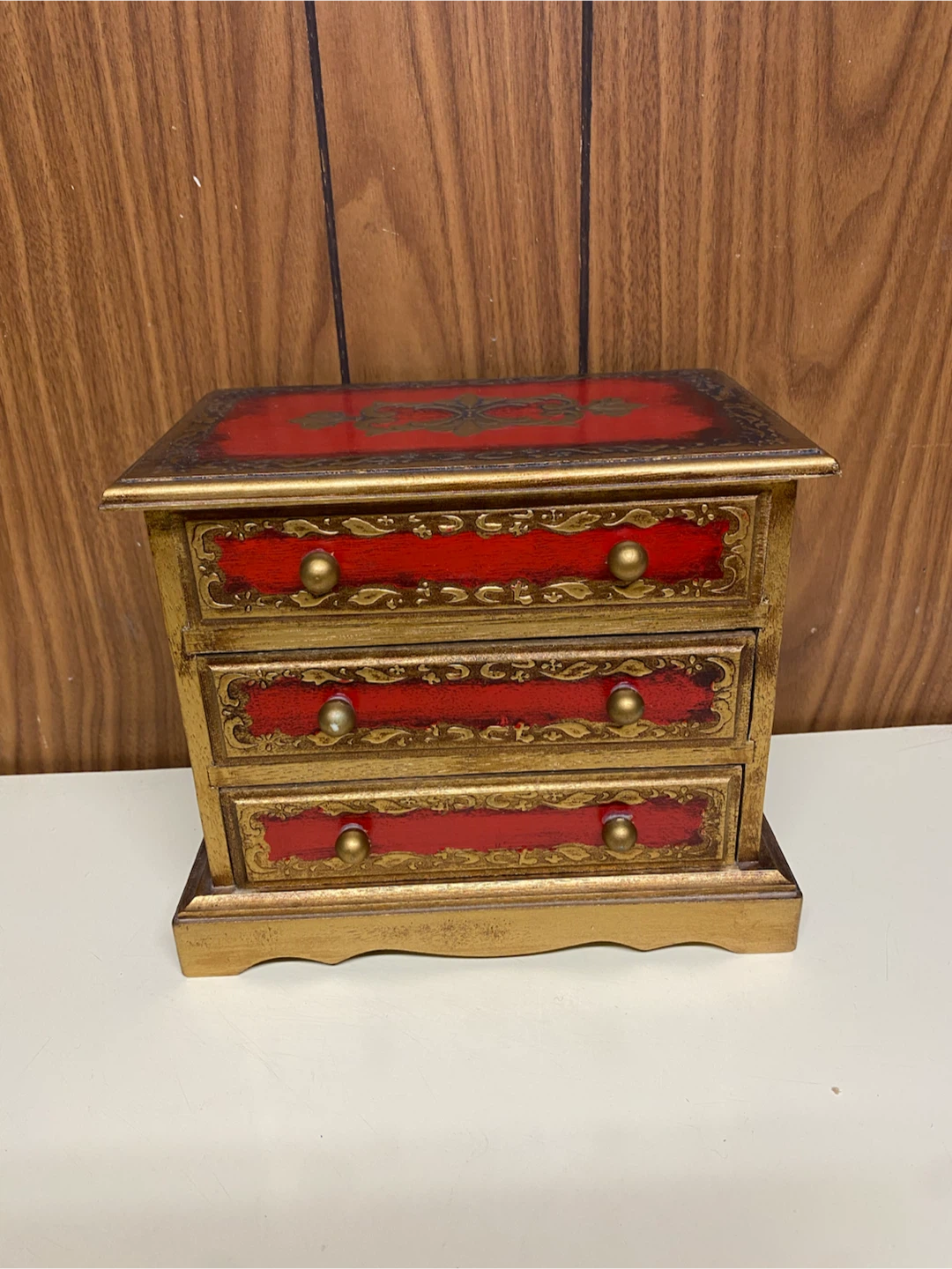Three-Drawer Wooden Chest