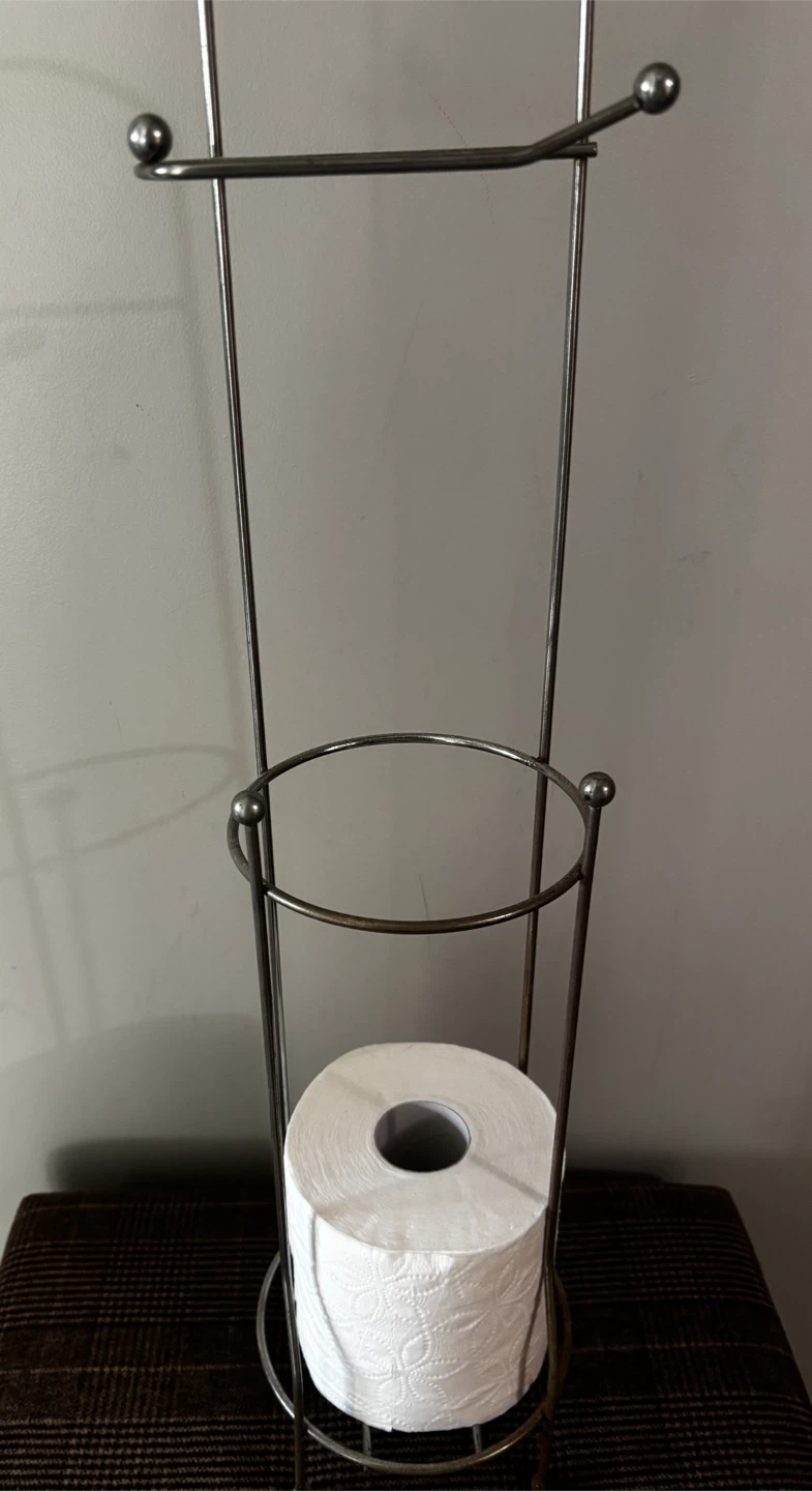 Metal Toilet Paper Roll Holder Stand - photo 2