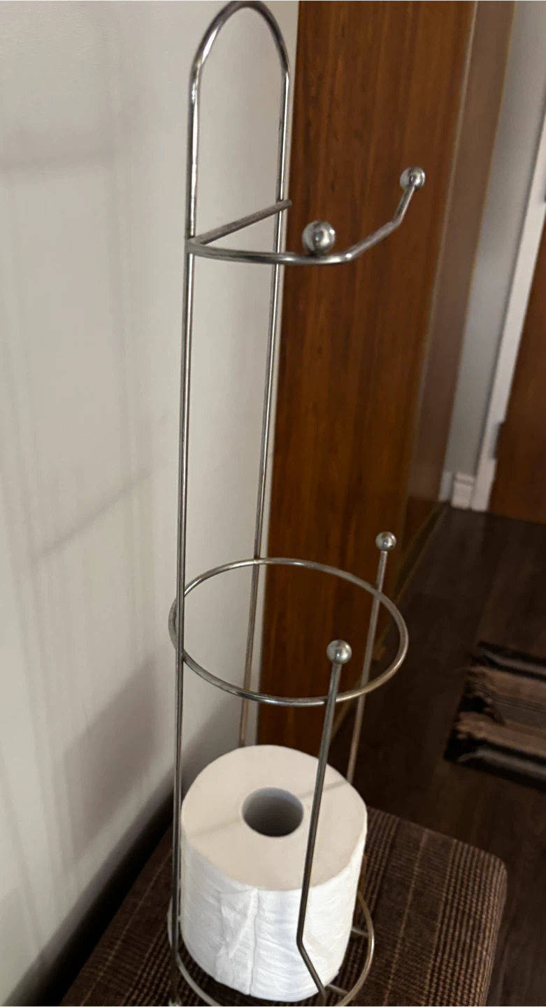 Metal Toilet Paper Roll Holder Stand - photo 3
