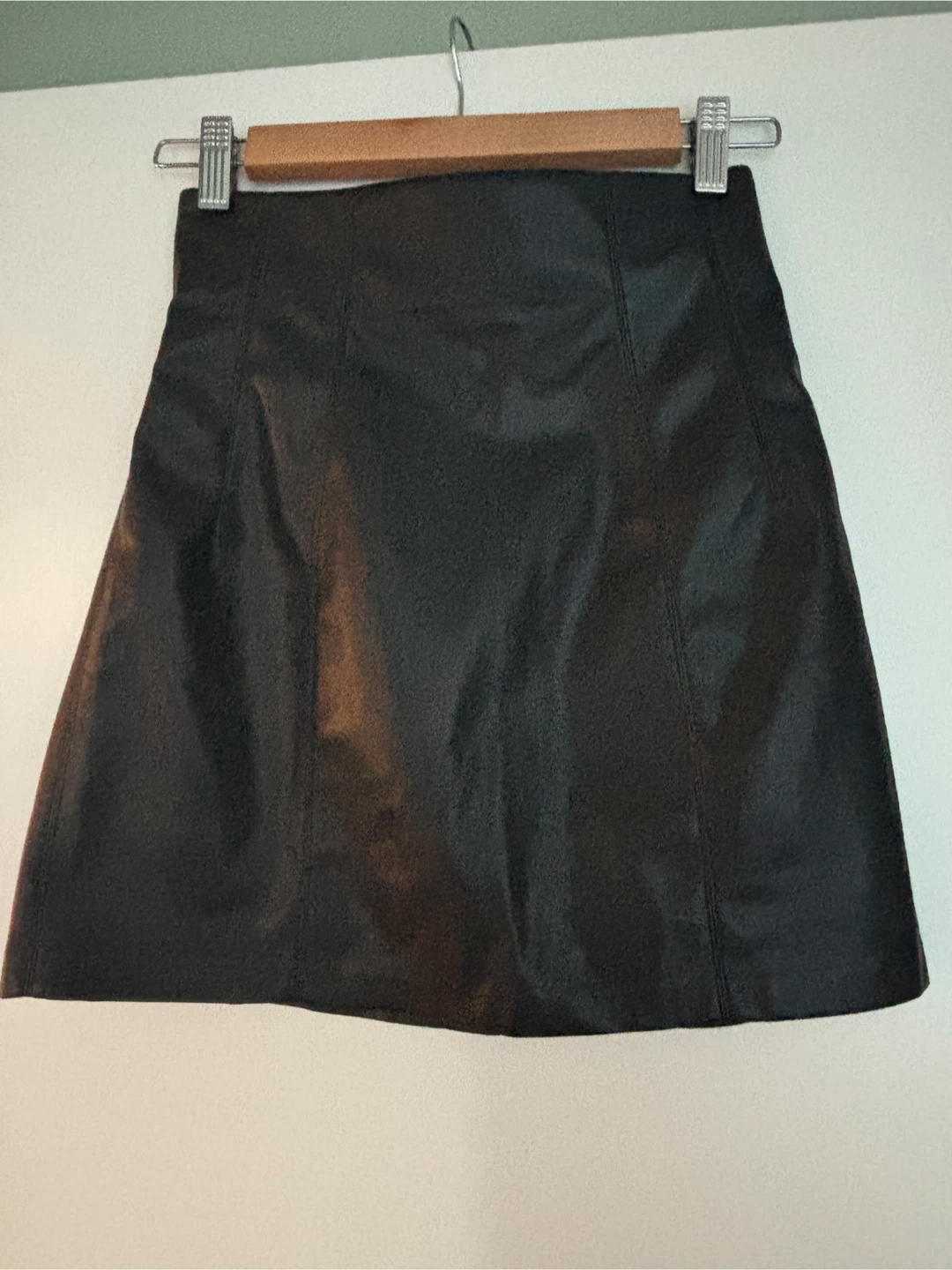 Zara Black Faux Leather Skirt - Size Small