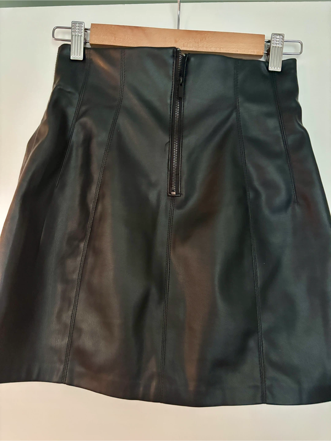 Zara Black Faux Leather Skirt - Size Small - photo 2