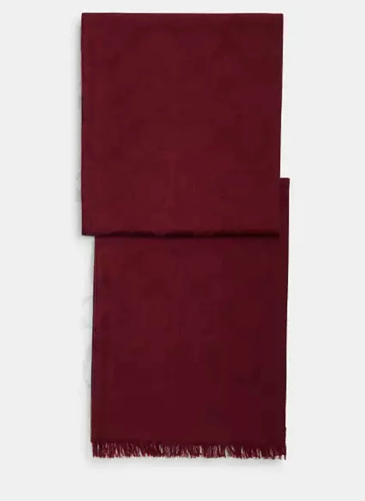 New Coach Signature Scarf in Burgundy