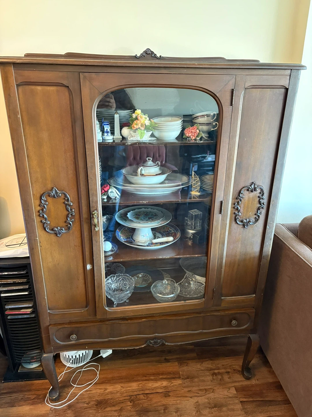 Vintage Wooden Curio Cabinet