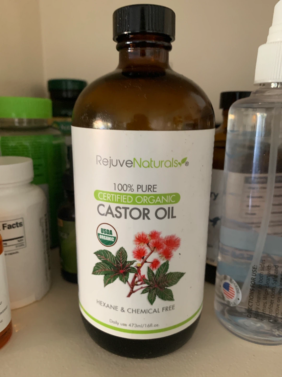 RejuveNaturals 100% Pure Organic Castor Oil 16fl.oz.