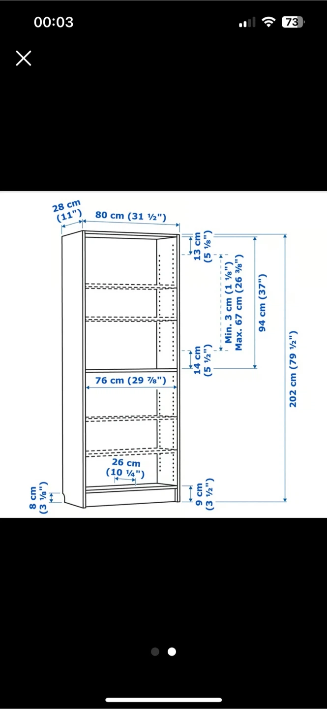 IKEA BILLY Bookcase in Black Oak Effect - photo 3