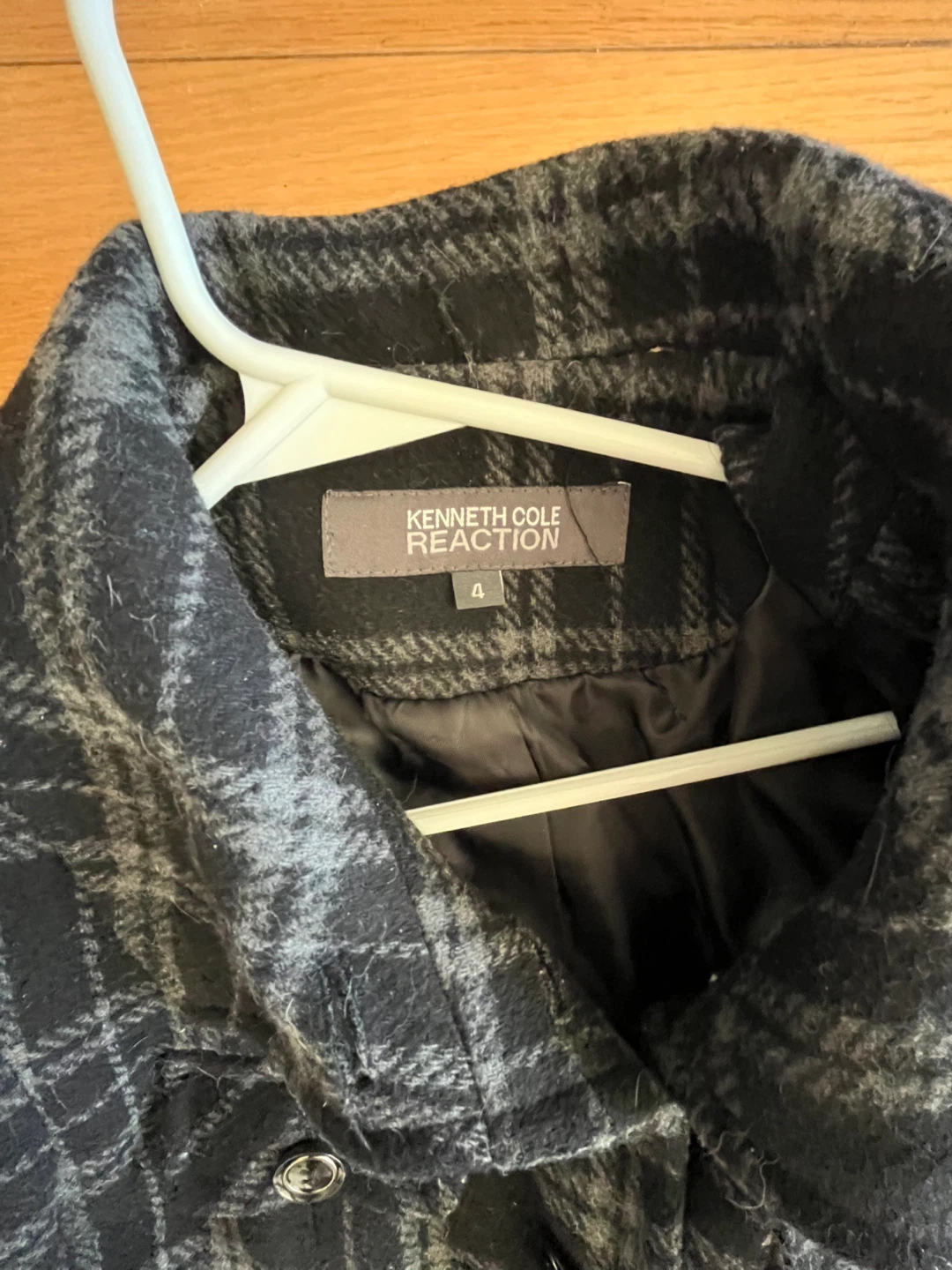Kenneth Cole Reaction Plaid wool  Coat size 4 - photo 2
