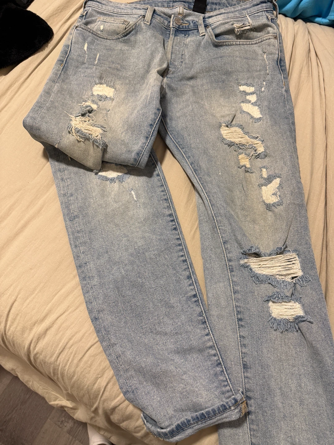 Men/ H&M Skinny Jeans, Light Blue, Size 33 - photo 3