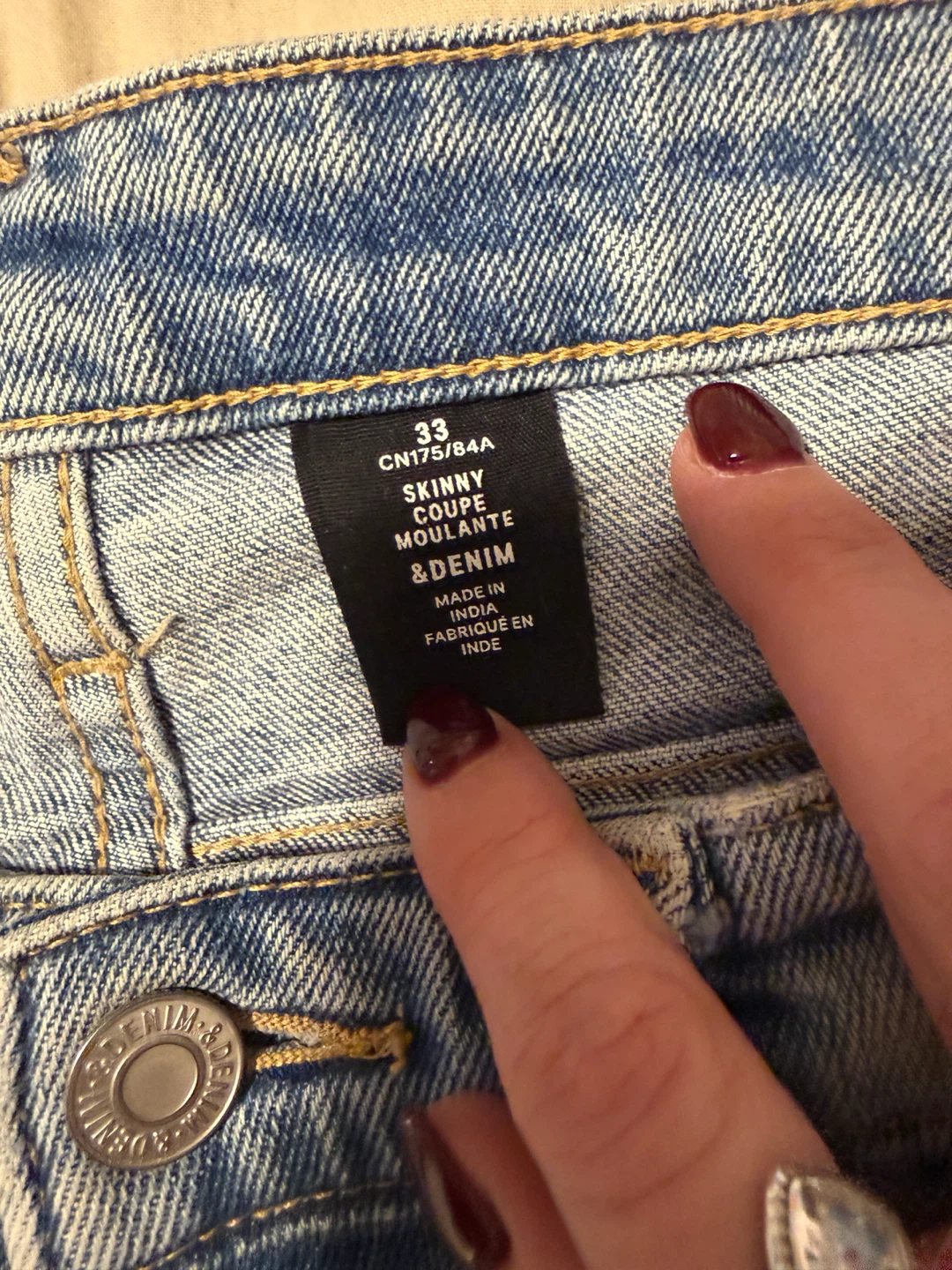 Men/ H&M Skinny Jeans, Light Blue, Size 33 - photo 5