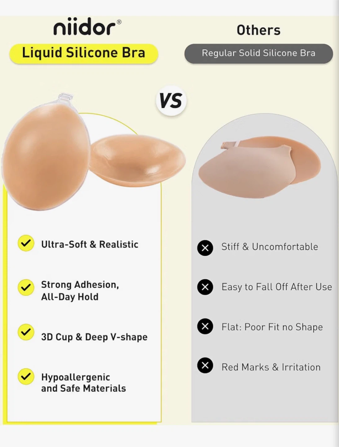 Niidor Liquid Silicone Adhesive Bra - photo 4