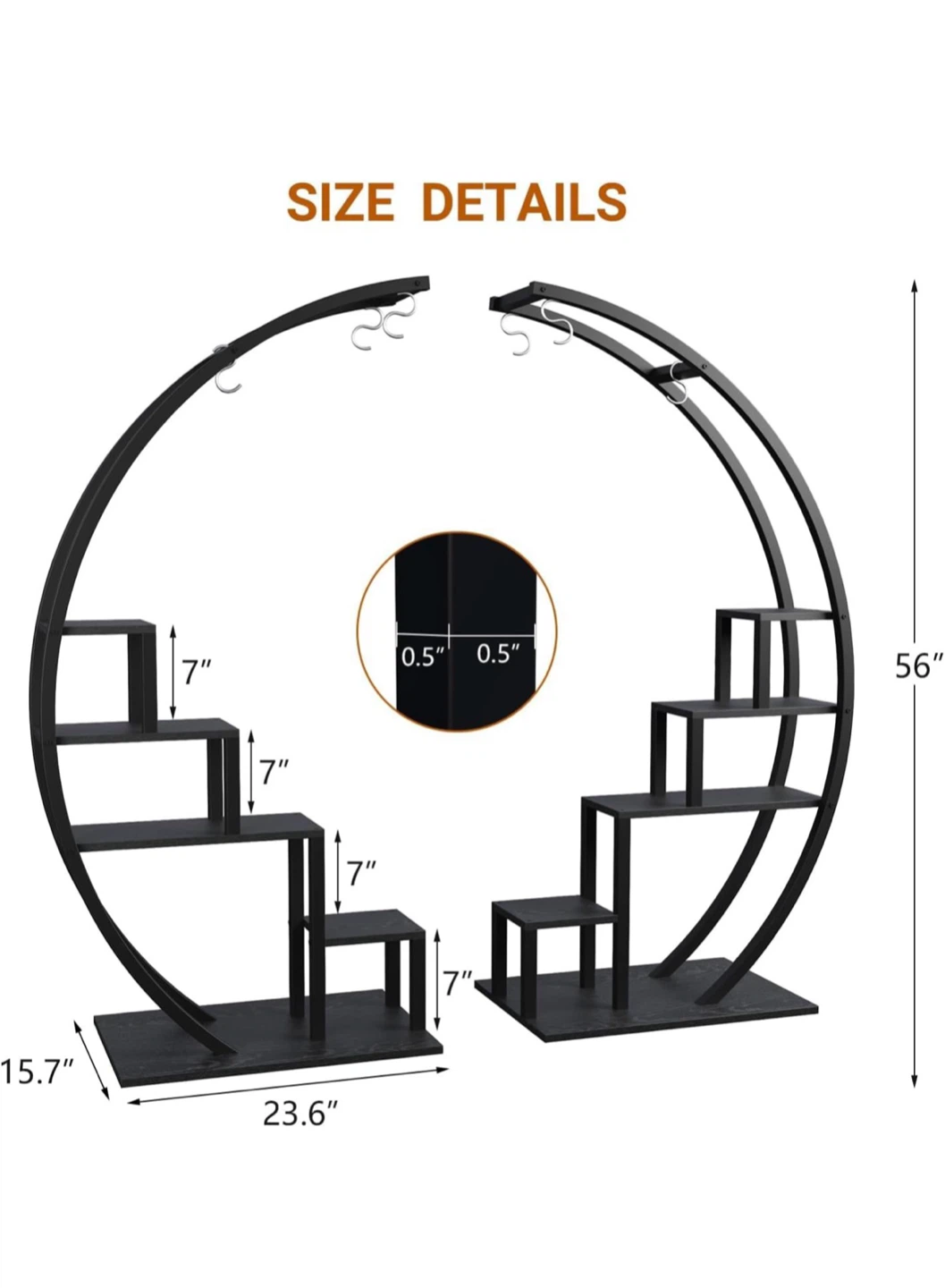 FREE Black Moon-Shaped Plant Stand Set - photo 2