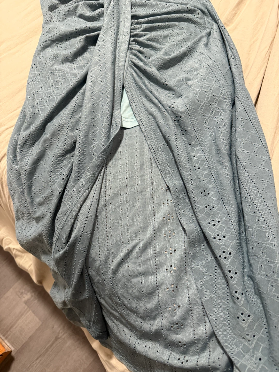 Blue Sleeveless Eyelet Dress - photo 2