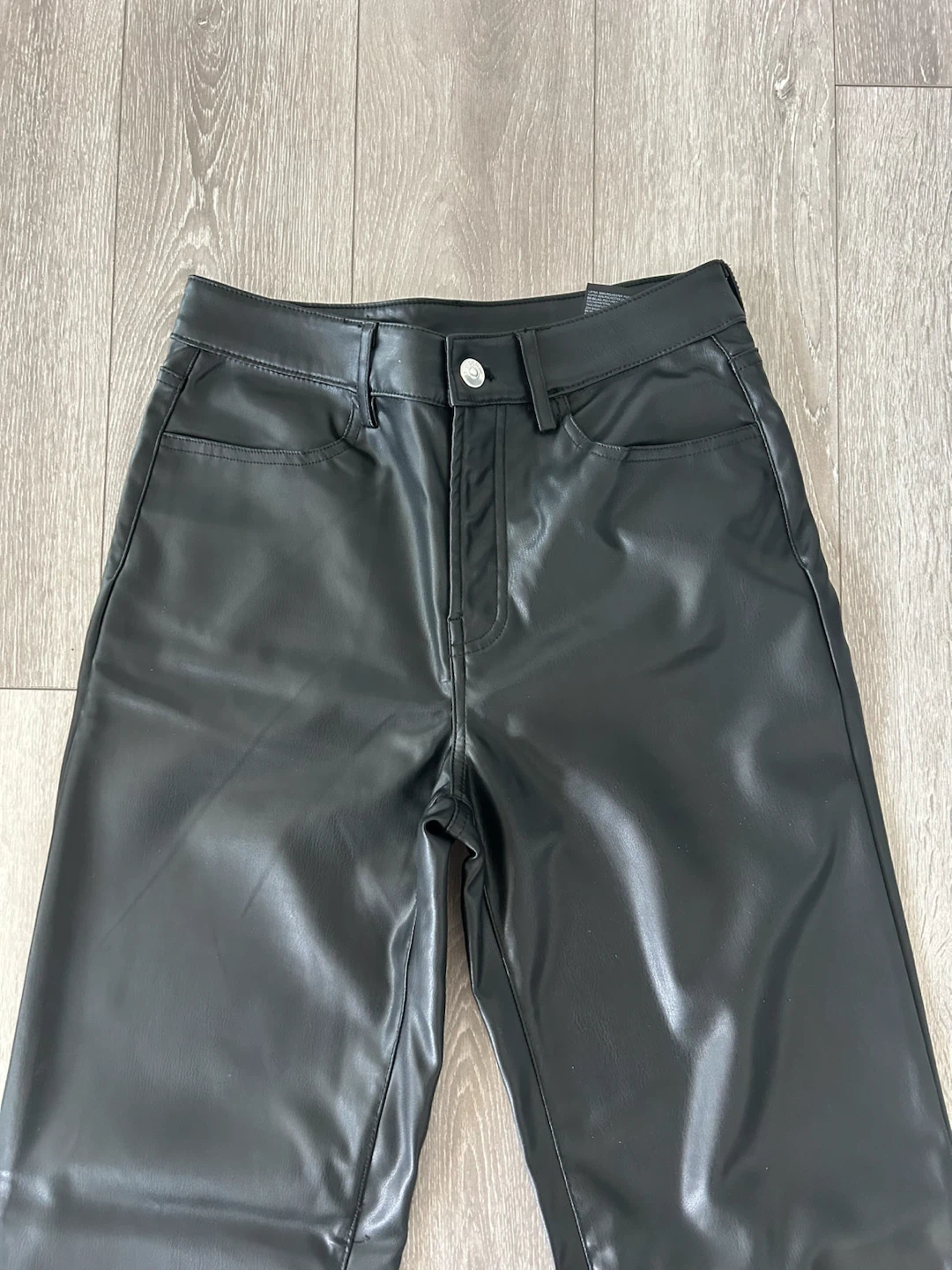 H&M Divided Black Faux Leather Pants - photo 2