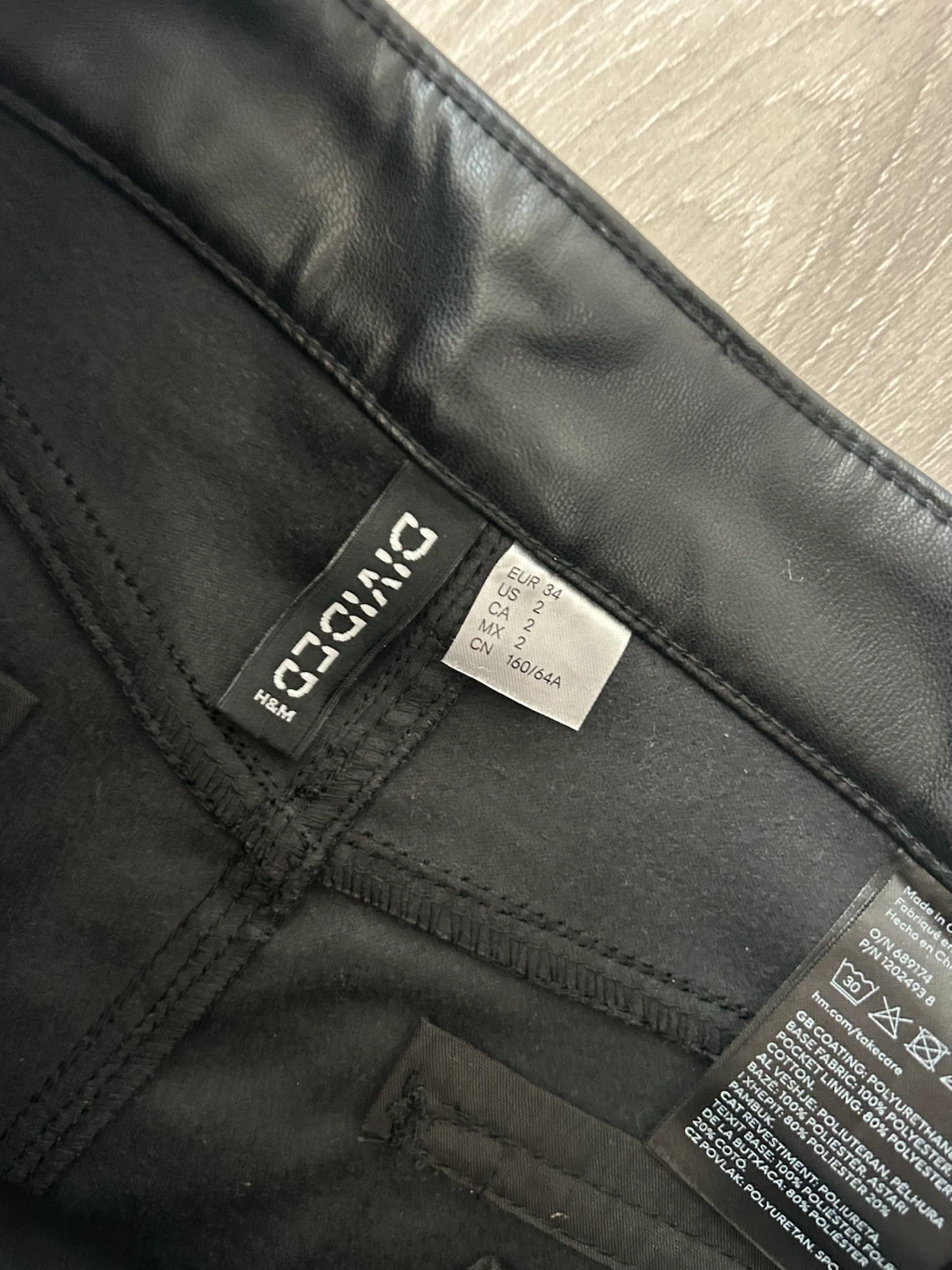 H&M Divided Black Faux Leather Pants - photo 3